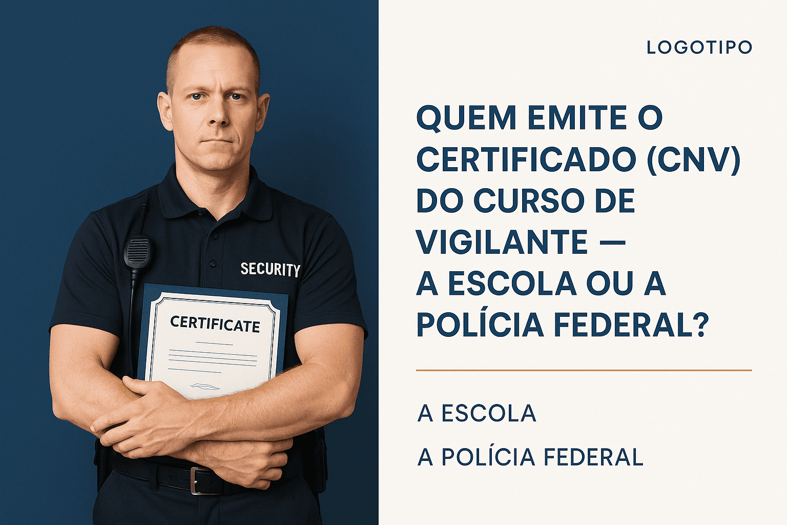 Quem emite o certificado (CNV) do curso de vigilante — a escola ou a Polícia Federal?
